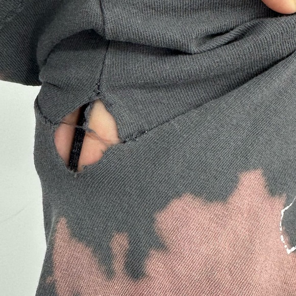 ACDC Custom Bleach Splatter Short Sleeve Shirt Size Small Distressed - Picture 8 of 9